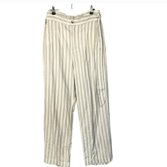 TORRID Striped Linen Wide Leg Pants SIZE 22 Boho Belted - Picture 3 of 5